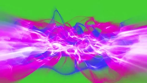 Abstract Energy Particle Flow Waves on Green Screen Chroma Key Stock-Footage 336599032
