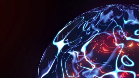 Abstract Energy Plasma Wave Sphere. Video stock 150234078