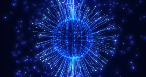 Abstract energy plexus sphere, connection concept, big data visualization 動画素材 245430395