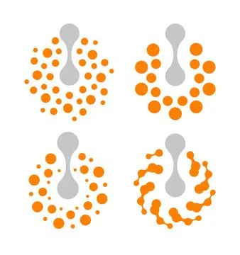 Abstract energy power button vector icon set, innovative technology concept Stock Illustration