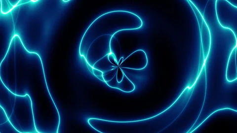 Abstract energy in space. Energy force fields and energy flows. Flowing neon Stock Footage 337351160