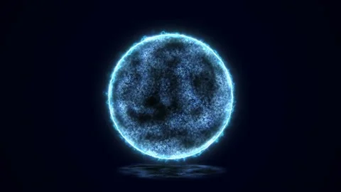 Abstract energy sphere round planet star futuristic cosmic blue beautiful g.. Stock Footage 226396636