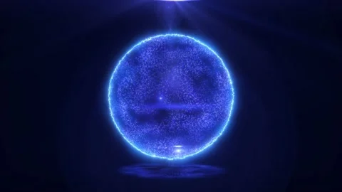 Abstract energy sphere round planet star futuristic cosmic blue beautiful g.. Stock Footage 227398202