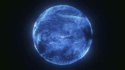 Abstract energy sphere round planet star futuristic cosmic blue Stock Footage 251582689