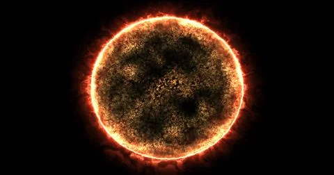 Abstract energy sphere round planet star sun futuristic cosmic yellow fiery b Stock Illustration