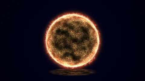 Abstract energy sphere round planet star sun futuristic cosmic yellow fiery b Illustrazione stock