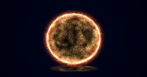 Abstract energy sphere round planet star sun futuristic cosmic yellow fiery.. Stock Photos