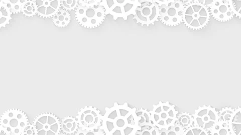 Abstract Engine gears wheels rotate. The concept of the industrial work proce Video stock 142354330