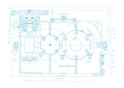 Abstract engineering drawing vector background Stock Illustration