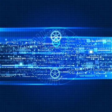 Abstract engineering future technology background. Illustrazione stock