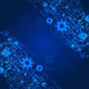 Abstract engineering future technology background. Stock Illustration