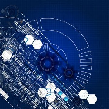 Abstract engineering future technology background. Stock Illustration
