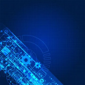 Abstract engineering future technology background. Illustrazione stock