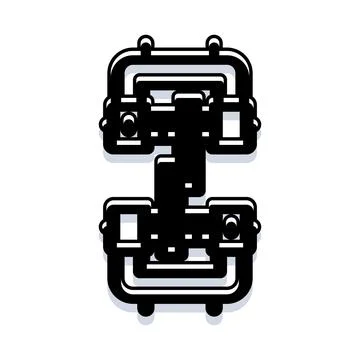 Abstract engineering structure with connected industrial components Stock Illustration