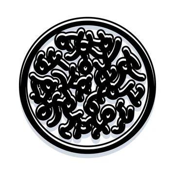 Abstract entangled pattern inside circular frame Illustrazione stock