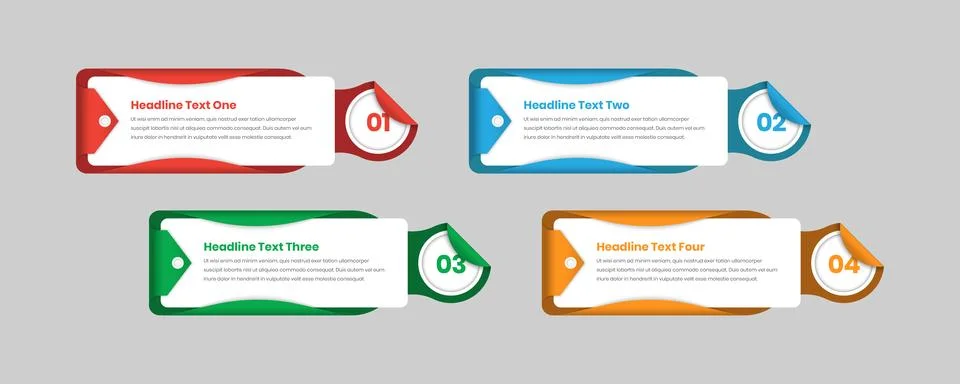 Abstract envelope shape designed modern step infographic template with number Stock Illustration