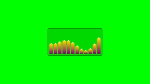 Abstract equalizer bar graph visualization displayed on a green screen back.. Stock Footage 341820805
