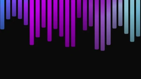 Abstract Equalizer Bars in Purple and Cyan on Black Background Stock Footage 328461031