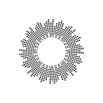 Abstract equalizer music sound wave circle vector icon symbol. logo design, r Stock Illustration
