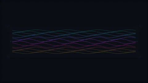 Abstract equalizer wave motion graphic with neon audio sound spectrum Stock Footage 346735837