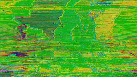 Abstract error data neon nostalgic glittering background. Stock Footage 147691738