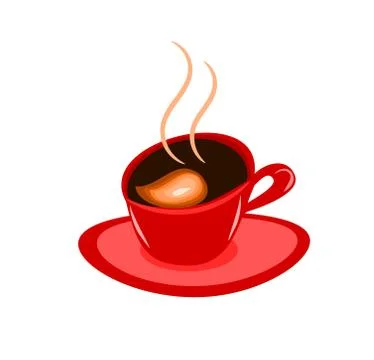 Abstract espresso coffee vector illustration in red cup Stock Illustration