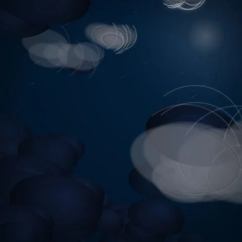 Abstract ethereal light flares floating in deep oceanic abyss background Stock Footage 345689132