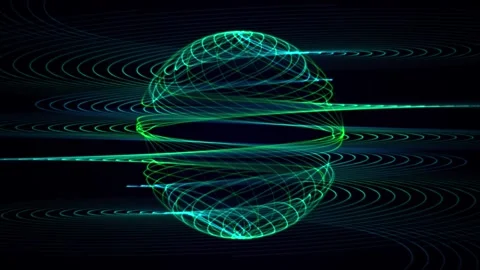 Abstract ethereal sphere made of blue and green energy strings Stock Footage 276976752