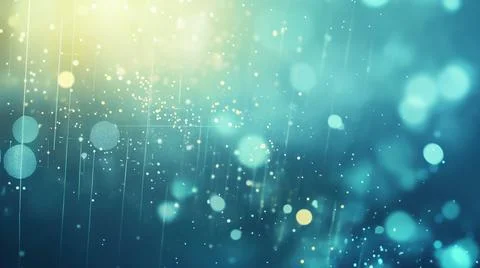 Abstract Ethereal Teal Background with Floating Light Particles, Symbolizing Stock Illustration