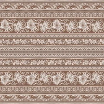 Abstract ethnic floral pattern, vector background 库存插图