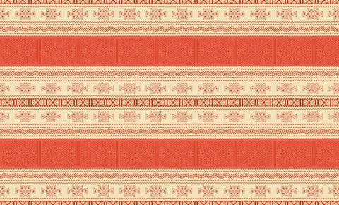 Abstract ethnic geometric pattern design for seamless background. Stock Illustration