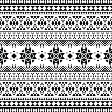 Abstract ethnic geometric seamless pattern with tribal Aztec motives. Stock Illustration