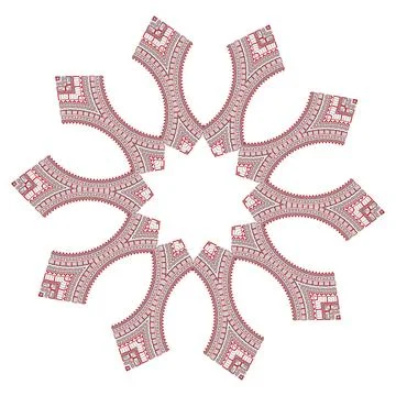 Abstract ethnic pattern of fine lines. Stock Illustration