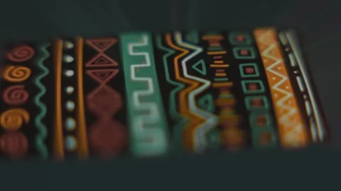 Abstract ethnic pattern graphic presentation on smartphone Stock Footage 302827043