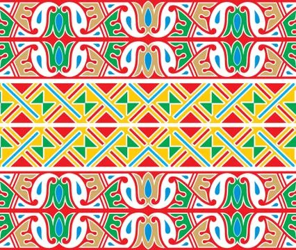 Abstract Ethnic Seamless border Background Stock Illustration