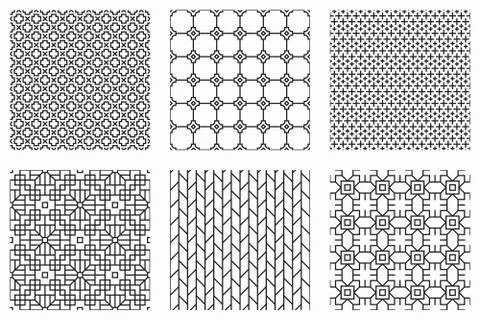 Abstract ethnic seamless patterns Stock Illustration