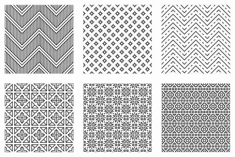 Abstract ethnic seamless patterns Stock Illustration