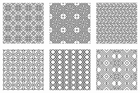 Abstract ethnic seamless patterns Stock Illustration
