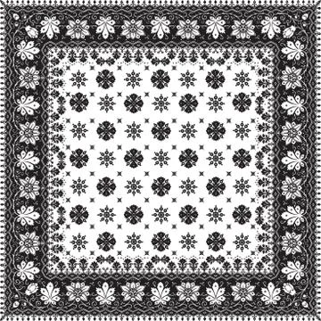 Abstract ethnic shawl floral pattern design Stockillustratie