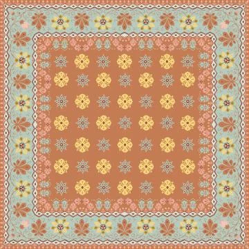 Abstract ethnic shawl floral pattern design Stockillustratie