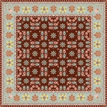 Abstract ethnic shawl floral pattern design Stockillustratie