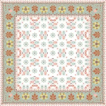 Abstract ethnic shawl floral pattern design Stockillustratie