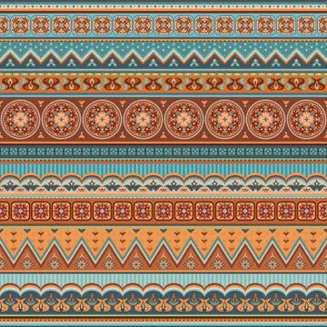 Abstract ethnic stripe pattern, vector background Ilustração Stock