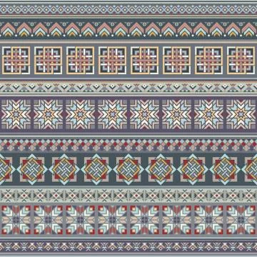 Abstract ethnic stripe pattern, vector background イラスト素材