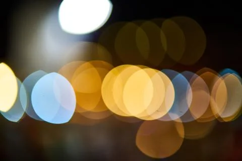 Abstract evening multiple lights on new year night Stock Photos
