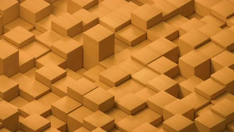 Abstract evolving wooden cubes random motion 3d animation, 4k looping background Stock Footage 219048194