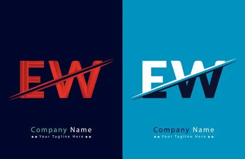 Abstract EW letter logo design template. Vector Logo Illustration. Stock Illustration