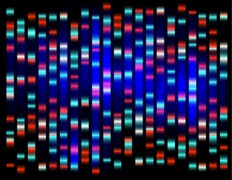 An abstract example of DNA fingerprinting, Illustrazione stock