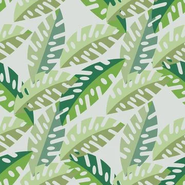 Abstract Exotic leaves Seamless pattern. Vector background. Stock Illustration