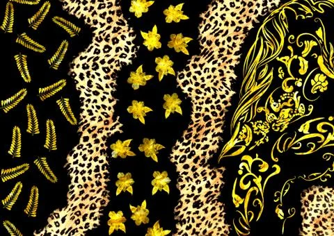 Abstract exotic leopard skin texture Stock Illustration